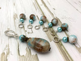 Earth & Sky Stitch Marker Set with Matching Holder