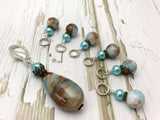 Earth & Sky Stitch Marker Set with Matching Holder