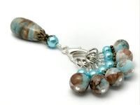 Earth & Sky Stitch Marker Set with Matching Holder