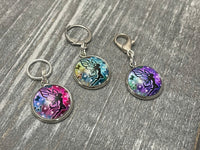 Magical Fairy Stitch Marker Charms for Knitting or Crochet, Closed Rings, Open Rings, or Clasps