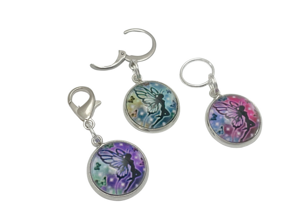 Magical Fairy Stitch Marker Charms for Knitting or Crochet, Closed Rings, Open Rings, or Clasps