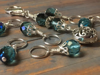 Filigree Heart Stitch Marker Holder-Teal , Stitch Markers - Jill's Beaded Knit Bits, Jill's Beaded Knit Bits
 - 5