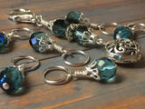 Filigree Heart Stitch Marker Holder-Teal , Stitch Markers - Jill's Beaded Knit Bits, Jill's Beaded Knit Bits
 - 5