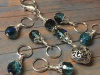 Filigree Heart Stitch Marker Holder-Teal , Stitch Markers - Jill's Beaded Knit Bits, Jill's Beaded Knit Bits
 - 6