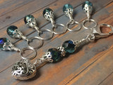 Filigree Heart Stitch Marker Holder-Teal , Stitch Markers - Jill's Beaded Knit Bits, Jill's Beaded Knit Bits
 - 2