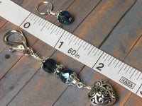 Filigree Heart Stitch Marker Holder-Teal , Stitch Markers - Jill's Beaded Knit Bits, Jill's Beaded Knit Bits
 - 7