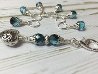 Filigree Heart Stitch Marker Holder-Teal , Stitch Markers - Jill's Beaded Knit Bits, Jill's Beaded Knit Bits
 - 4
