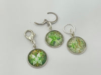 Green Stitch Markers for Knitting or Crochet, Closed Rings, Open Rings, or Clasps