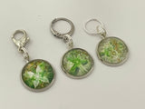 Green Stitch Markers for Knitting or Crochet, Closed Rings, Open Rings, or Clasps