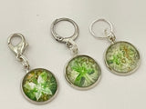 Green Stitch Markers for Knitting or Crochet, Closed Rings, Open Rings, or Clasps