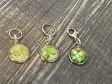 Green Stitch Markers for Knitting or Crochet, Closed Rings, Open Rings, or Clasps