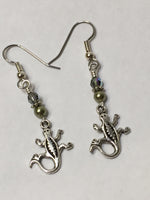 Gecko Beaded Dangle Earrings , jewelry - Jill's Beaded Knit Bits, Jill's Beaded Knit Bits
 - 2