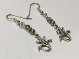 Gecko Beaded Dangle Earrings , jewelry - Jill's Beaded Knit Bits, Jill's Beaded Knit Bits
 - 1