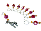 Giraffe Knitting Stitch Marker Set (red)