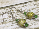 Green Splash Dangle Earrings , jewelry - Jill's Beaded Knit Bits, Jill's Beaded Knit Bits
 - 1