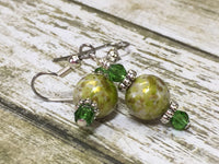 Green Splash Dangle Earrings , jewelry - Jill's Beaded Knit Bits, Jill's Beaded Knit Bits
 - 2