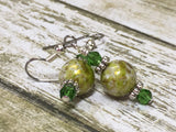 Green Splash Dangle Earrings , jewelry - Jill's Beaded Knit Bits, Jill's Beaded Knit Bits
 - 2