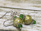 Green Splash Dangle Earrings , jewelry - Jill's Beaded Knit Bits, Jill's Beaded Knit Bits
 - 3