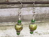 Green Splash Dangle Earrings , jewelry - Jill's Beaded Knit Bits, Jill's Beaded Knit Bits
 - 4