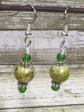 Green Splash Dangle Earrings , jewelry - Jill's Beaded Knit Bits, Jill's Beaded Knit Bits
 - 5