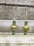 Green Splash Dangle Earrings , jewelry - Jill's Beaded Knit Bits, Jill's Beaded Knit Bits
 - 6