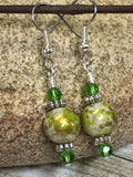 Green Splash Dangle Earrings , jewelry - Jill's Beaded Knit Bits, Jill's Beaded Knit Bits
 - 7