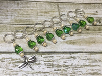 Green Beaded Dragonfly Stitch Marker Set , Stitch Markers - Jill's Beaded Knit Bits, Jill's Beaded Knit Bits
 - 2