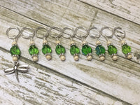 Green Beaded Dragonfly Stitch Marker Set , Stitch Markers - Jill's Beaded Knit Bits, Jill's Beaded Knit Bits
 - 3