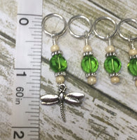 Green Beaded Dragonfly Stitch Marker Set , Stitch Markers - Jill's Beaded Knit Bits, Jill's Beaded Knit Bits
 - 4