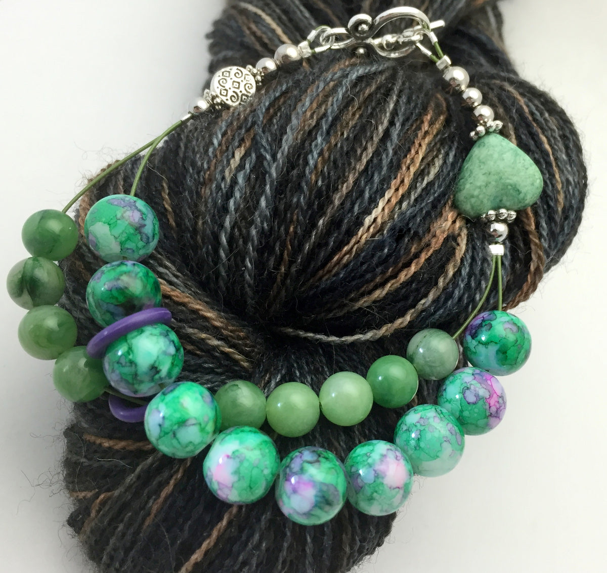 Black white abacus knitting row counting bracelet jill s beaded