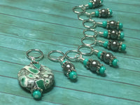Green Mosaic Stone Stitch Marker Set , Stitch Markers - Jill's Beaded Knit Bits, Jill's Beaded Knit Bits
 - 2