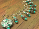 Green Mosaic Stone Stitch Marker Set , Stitch Markers - Jill's Beaded Knit Bits, Jill's Beaded Knit Bits
 - 3