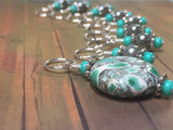 Green Mosaic Stone Stitch Marker Set , Stitch Markers - Jill's Beaded Knit Bits, Jill's Beaded Knit Bits
 - 4