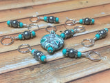 Green Mosaic Stone Stitch Marker Set , Stitch Markers - Jill's Beaded Knit Bits, Jill's Beaded Knit Bits
 - 7