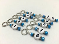 1-10 Numbered Knitting Stitch Markers- Beaded Snag Free Row Counter- Knitting Gift, Progress Markers , stitch markers - Jill's Beaded Knit Bits, Jill's Beaded Knit Bits
 - 3