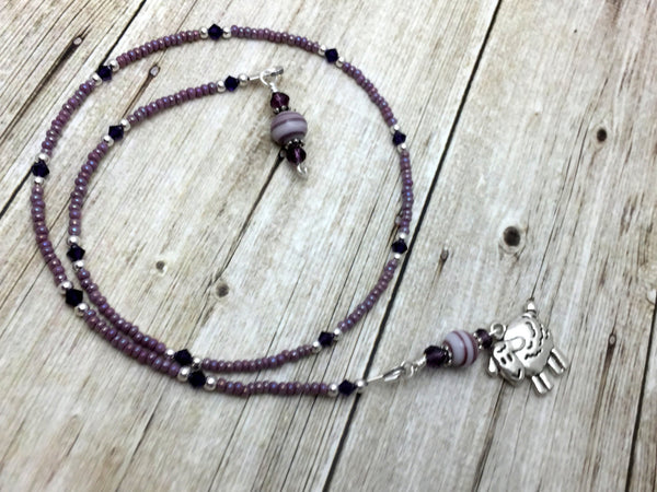 Purple Sheep Bookmark,  Beaded Bookmark Charm, Gift for Readers, Book Jewelry, Book Thong, Reading Accessories ,  - Jill's Beaded Knit Bits, Jill's Beaded Knit Bits
 - 1