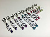 Instruction Pattern Helper Stitch Marker Set- Beaded Letter Stitch Markers- Supplies- Knitting Abbreviations ,  - Jill's Beaded Knit Bits, Jill's Beaded Knit Bits
 - 4