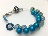 Blue Abacus Row Counting Bracelet- Gift for Knitters ,  - Jill's Beaded Knit Bits, Jill's Beaded Knit Bits
 - 4