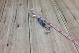 Beaded Dove Zipper Pull Jewelry, Blue Key Chain Charm, Crochet Stitch Marker, Purse Jewelry, Necklace Pendant ,  - Jill's Beaded Knit Bits, Jill's Beaded Knit Bits
 - 4