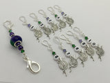 Yarn Charm Numbered Stitch Markers & Holder - Row Counting Markers ,  - Jill's Beaded Knit Bits, Jill's Beaded Knit Bits
 - 1