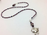 Purple Sheep Bookmark,  Beaded Bookmark Charm, Gift for Readers, Book Jewelry, Book Thong, Reading Accessories ,  - Jill's Beaded Knit Bits, Jill's Beaded Knit Bits
 - 5