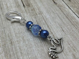 Beaded Dove Zipper Pull Jewelry, Blue Key Chain Charm, Crochet Stitch Marker, Purse Jewelry, Necklace Pendant ,  - Jill's Beaded Knit Bits, Jill's Beaded Knit Bits
 - 3