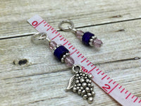 Bunch of Grapes Stitch Marker Set- Gift for Knitters- Purple Knitting Markers , Stitch Markers - Jill's Beaded Knit Bits, Jill's Beaded Knit Bits
 - 4