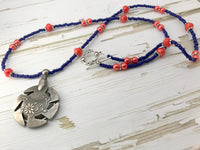 Yarn Cutter Pendant Necklace, Gift for Knitters, Beaded Cutter Necklace, Clover Yarn Cutter