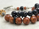 Nutmeg Abacus Counting Bracelet, Beaded Row Counter