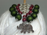 Olive Elephant Knitting Stitch Marker Set