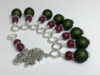 Olive Elephant Knitting Stitch Marker Set