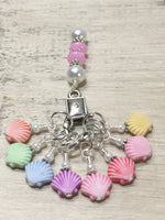 Seashell Stitch Marker Charms with Holder | Snag Free | Knitting Gift