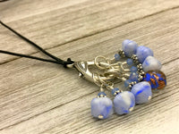 Stitch Markers on an Adjustable Leather Cord Necklace