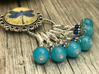 Magnetic Dragonfly Stitch Marker Holder with Removable Progress Markers